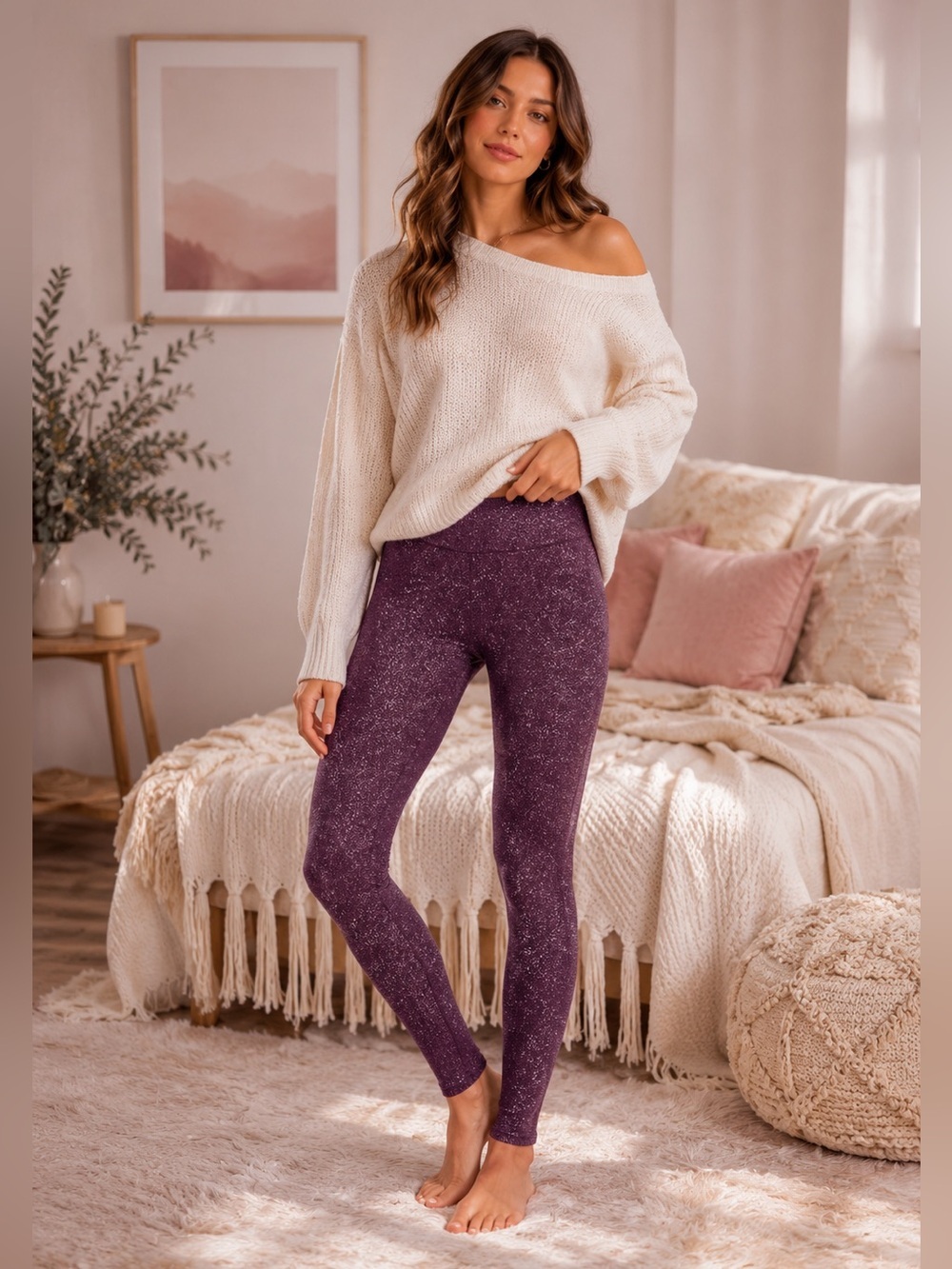 Aerie Chill Play Move Sparkle Glittery
Thermal Burgundy Cozy Holiday Leggings S